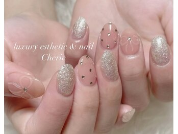 シェリエ(Cherie)/リボン×ストーンネイル
