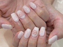 ルレーブ(LE REVE)/ワンカラーネイル×リボンパーツ