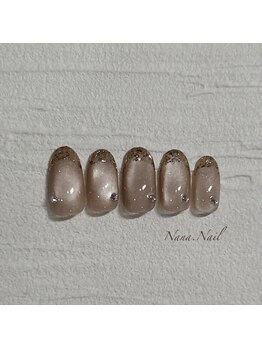 ナナネイル(Nana.Nail)/マグネットラメフレンチ