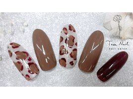 秋色レオパード柄ネイル♪