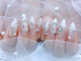 上品華やかハートビジューアート