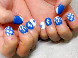 ポップネイル/手描きアート/稲妻