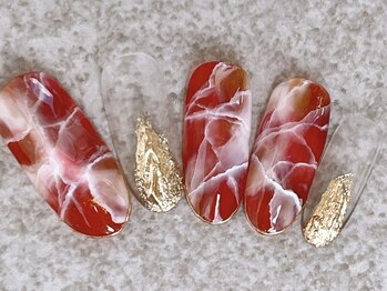 ネイリックス アヴェニール(NAILX avenir)/赤　深み大理石