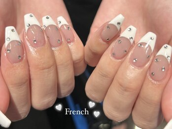 エマネイル プラス キハクヤ 梅田店(EmaNail+KIHAKUYA)/フレンチデザイン