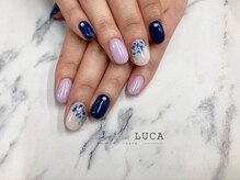 ネイルアトリエルカ(nail atelier LUCA)/W-751 大人可愛い押し花ネイル