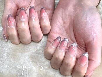 ルポネイル 高円寺(repos nail)/マグネットフレンチチークネイル