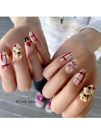 くまちゃん×バレンタインネイル