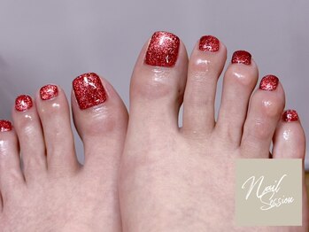 ネイルセッション(nail session)の写真/サンダルから魅せるお洒落を♪"親指アートコース¥9500～"長年の経験で培った技術&デザイン力で足元から彩る