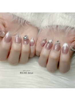 リッシュ ドゥ(RICHE deux)/フラッシュマグ×ビジューネイル
