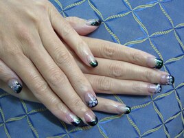 ３Dフラワーのフレンチデザイン