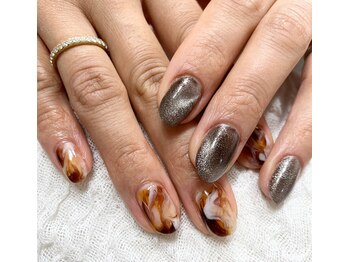 ネイル シスター(nail sister)/べっこう×ギャラクシーネイル