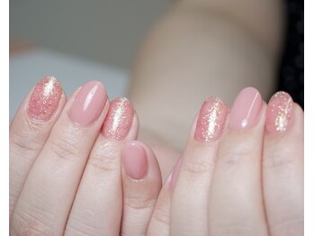 ラメワンカラー　オフィスピンク