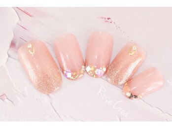 ローズクレア(Rose Crea)/輝き重視のガラスフレンチネイル