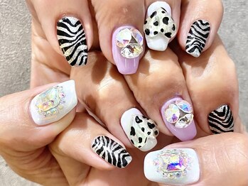 ネイルマフィア 渋谷(NAIL MAFIA)/アニマル柄/ギャルネイル/ハート