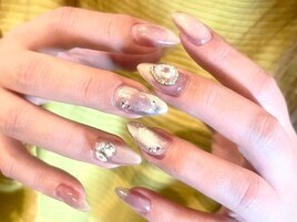 マグネット＋ビジューネイル☆