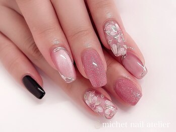 ミケ/フラワーネイル×マグネット