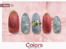 カラーズ広尾 ネイルラウンジ(Colors Hiroo Nail Lounge)/大人上品赤グレーの新作フレンチ