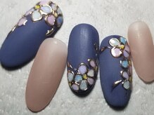 ネイリックス アヴェニール(NAILX avenir)/マット＋囲みフラワー