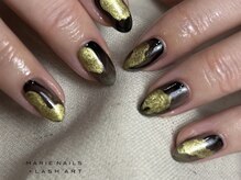 マリー ネイルズアンドラッシュアート モザイクモール港北店(MARIE NAILS & LASH ART)/定額￥8800 ブラック 0122d