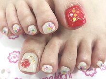 ネイルサロン 爪吉/ハート×フラワー☆フット