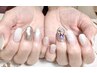 ◆HAND◆bling-blingアート☆ホワイトニュアンスネイル