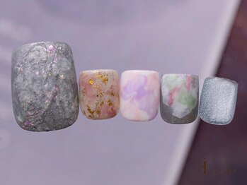 アイネイルズ 吉祥寺店(I nails)/梅雨トレンド質感フットネイル