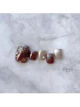 ネイルサロンリュクス (nailsalon Luxe)/ボルドー雪の結晶デザイン