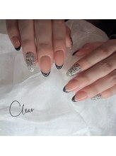 クリア(Clear)/黒フレンチ×ツイード