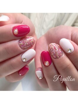 ネイルサロン パピヨン(Nail Salon Papillon)/ツイードネイル☆
