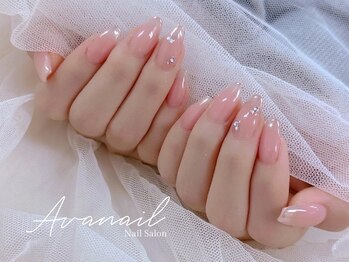 アバネイル 名駅店(AVA NAIL)/【オーロラフレンチ×ストーン】