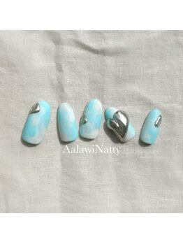 アラ ウィー ナッティー ネイル 北千住店(Aala wi Natty nail)/ marble×silver