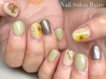 ライズ 本町店(Raize)/向日葵ネイル/フラワーネイル