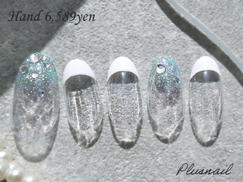 プラスネイル 池袋西口店(PLUS NAIL)/(3400)ラメグラ×フレンチネイル
