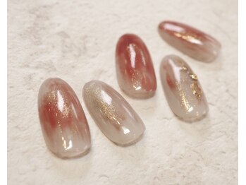 ミンクスタイル 浜松町店/くすみレッドゴールドニュアンス