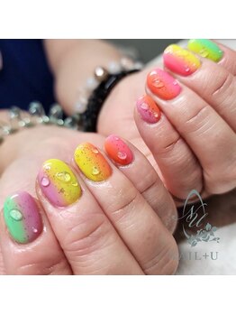 ネイルプラスユウ(NAIL+U)/ネオン縦グラデ