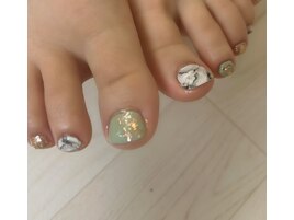 春カラー×大理石アート