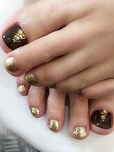 レディグリッター(Lady glitter)/ゴールド×ブラウンフット