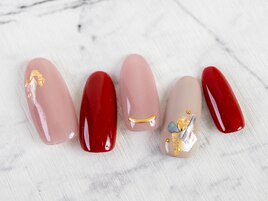 #ニュアンス #ボルドー#赤ネイル