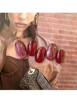 レイネイル レイアイ レイエステティック 扶桑店/レッド×雪ネイル