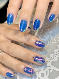 6月　ブルーオーロラネイル