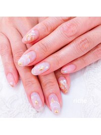 夏透け感ネイル