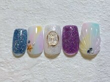 ネイルビート(NAIL BEAT)/カラフルマーメイドネイル