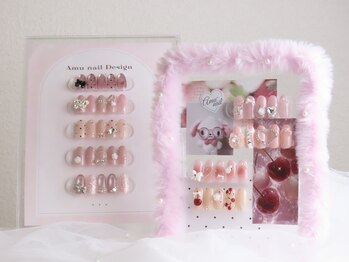アムネイル(Amu Nail)の写真/SNSで人気のワンホンデザインに推しカラーを纏う贅沢♪幅広く理想を叶える、上質な定額メニューをご用意◎