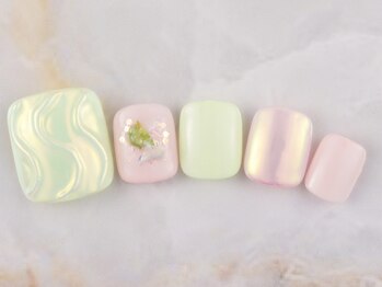 ネイルプラザ 河原町OPA店(NAIL PLAZA)/うねうねオーロラミラーネイル