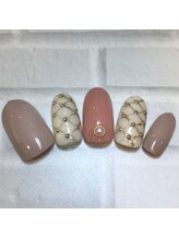 ネイルサロン マリブ(Maribu)/ハンド　アート6本　チェック柄