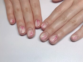 アモールネイル(amor nail)/Amor NailデザインHand桃ネイル