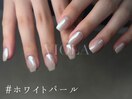 桃ネイル/夏ネイル/埋め尽くし