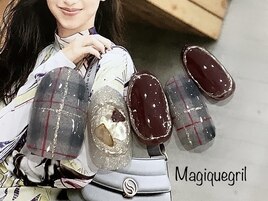 【チェックネイル】