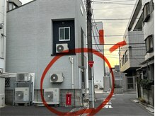 ストレッチのお店/突き当りの角にあるのがお店です