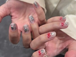 バレンタインネイル